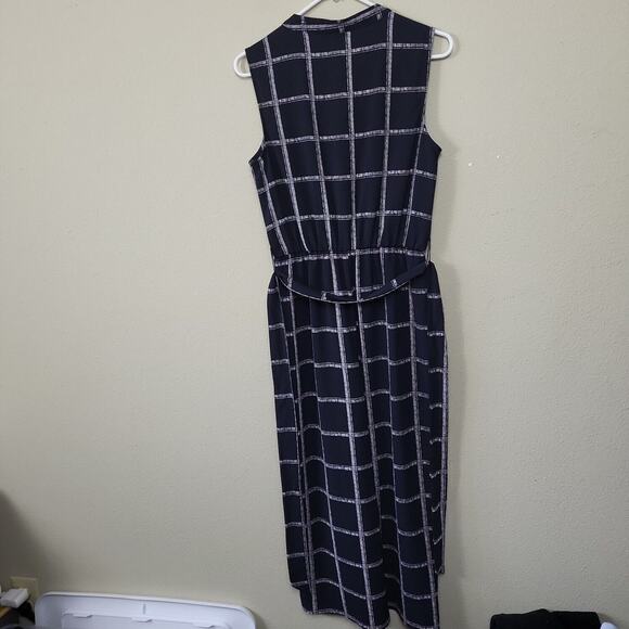 Y2K Office Siren Jumpsuit Black White Windowpane V Neck Officecore Corpcore Sm - Picture 2 of 9